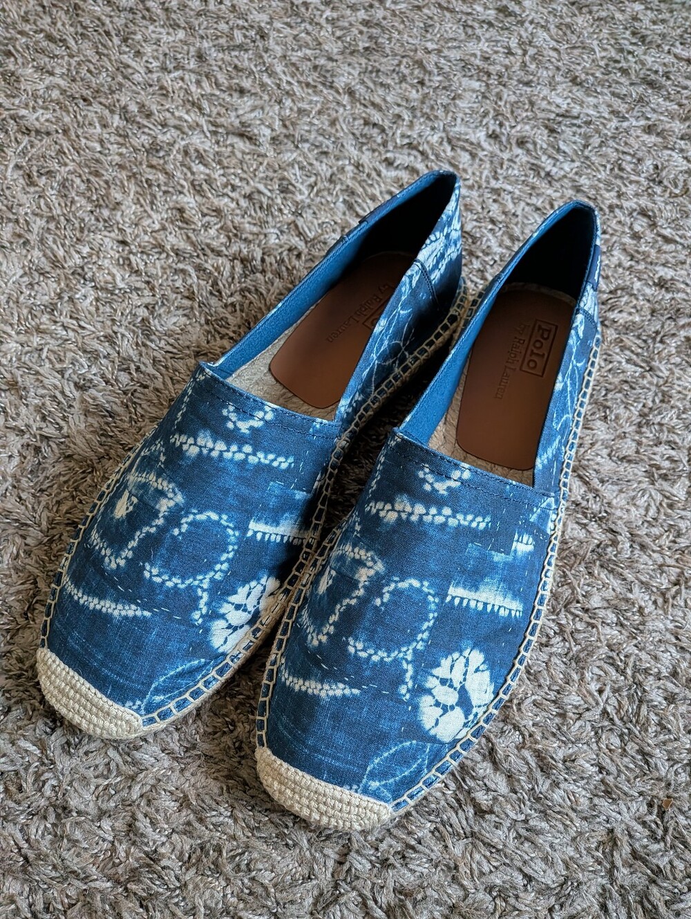 Polo Ralph Lauren Cevio Scenic Print Canvas Espadrille Slip Shoes Men's 11.5 NEW